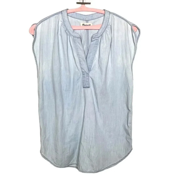 Madewell Oversized Denim Popover Top Sz. XXS - Picture 2 of 11